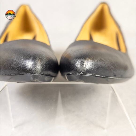 Calvin Klein KAMARA Pump Stiletto Heels Black Leather Corpcore Women's Size 8.5 - Picture 11 of 13